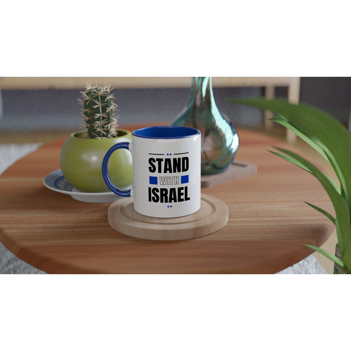 "Stand With Israel" 11oz Ceramic Mug with Color Inside - Sip with Solidarity