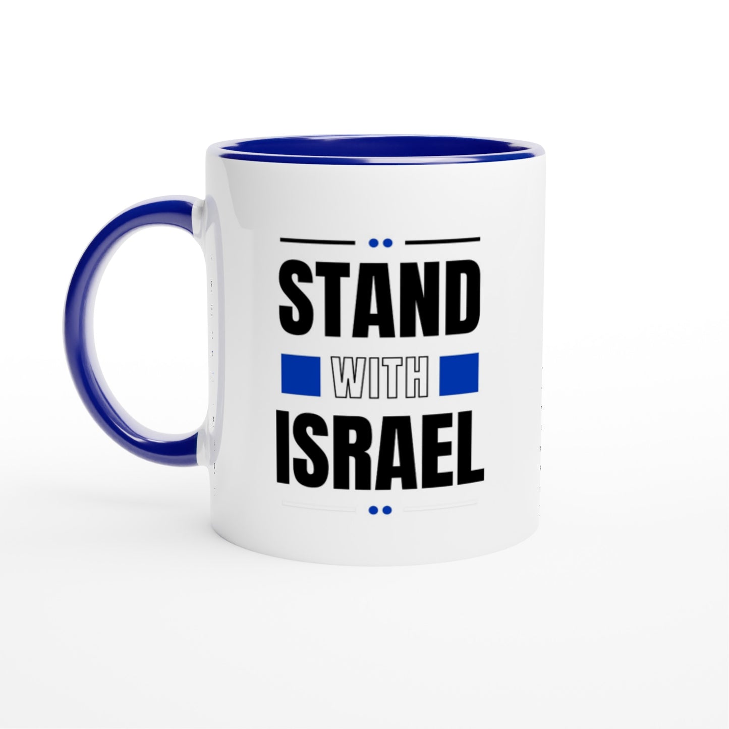 "Stand With Israel" 11oz Ceramic Mug with Color Inside - Sip with Solidarity