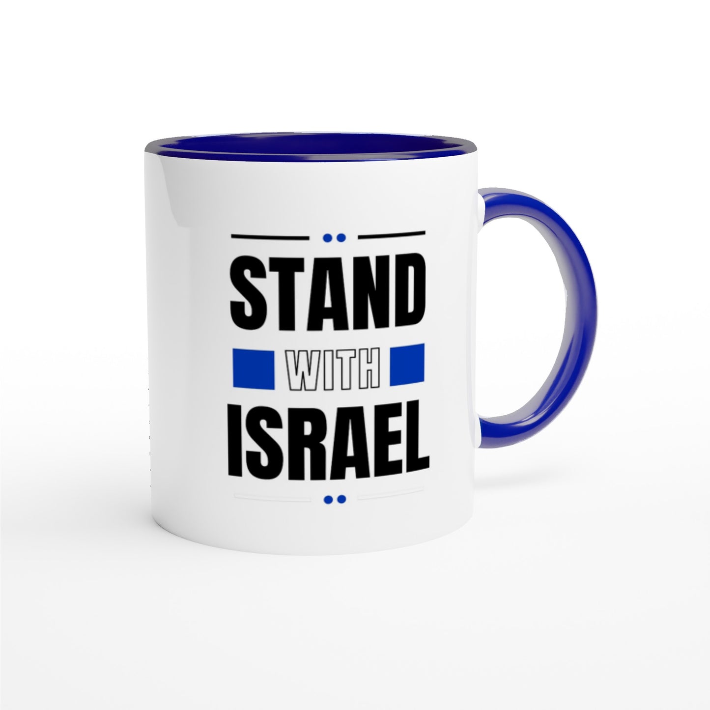 "Stand With Israel" 11oz Ceramic Mug with Color Inside - Sip with Solidarity